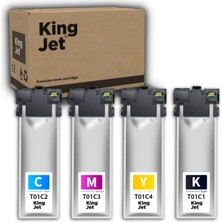 Kingjet Epson Uyumlu T01C1 (C13T01C100) Uyumlu Standart Kapasiteli 4 Renk (Takım) Çipli Muadil Kartuş