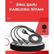 Shoplet Buğz Dayanıklı Metal Başlıklı 3’ü 1 Arada Şarj Kablosu – Tüm Cihazlarla Uyumlu