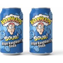 Warheads Sour Blue Raspberry Soda - Ekşi Yaban Mersini ve Ahududu Aromalı Gazlı Içecek 330ML (2 Adet)