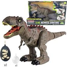 LRS Store Trex Figür Uzaktan Kumandalı Yürüyen Işıklı Sesli Buharlı Dinazor Yüksek Kalite 33 cm Dinozor