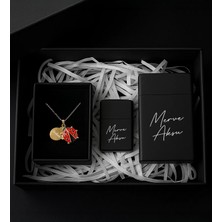 Bk Gift Kişiye Özel Isimli Sigara Kutusu & Çakmak & Uğur Böcekli Kolye Hediye Seti, Hediye Kutulu Set