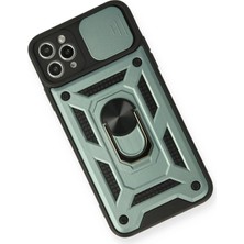 Olinea Newface Iphone 11 Kılıf Pars Lens Yüzüklü Silikon - Yeşil