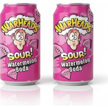 Warheads Sour Watermelon Soda - Ekşi Karpuz Aromalı Gazlı Içecek 330ML (2 Adet)