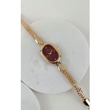 Sacha Oval Bordo Ayarlanabilir Kol Saati