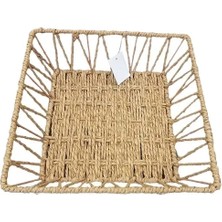 Shoplet Buğz Doğal Örgü Kare Sepet