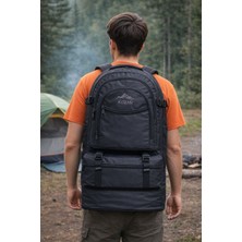 Kozan Profesyonel Dağcı ve Seyahat Sırt Çantası - Çok Bölmeli Ergonomik Siyah