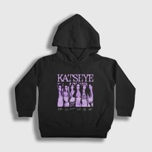 Presmono Unisex Çocuk Siyah All K-Pop Katseye Kapüşonlu Sweatshirt