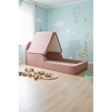 MiniWood Montessori Katlanır Çocuk Yatak Oyun Alanlı Karyola Sünger Yer Yatağı Bebek Beşik
