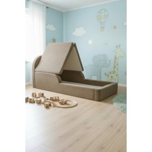 MiniWood Montessori Katlanır Çocuk Yatak Oyun Alanlı Karyola Sünger Yer Yatağı Bebek Beşik