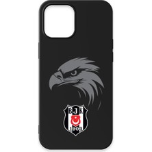 iPhone 12 Pro Uyumlu Beşiktaş Kartal Arma Siyah Silikon Lisanslı Telefon Kılıfı