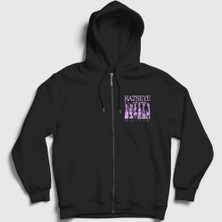 Presmono Unisex Siyah All K-Pop Katseye Fermuarlı Kapüşonlu Sweatshirt