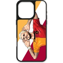 iPhone 16 Pro Max Uyumlu Galatasaray Mauro Icardi Gol Sevinci Cam Lisanslı Telefon Kılıfı