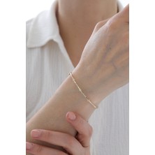 Yavuz Kuyumculuk 14 Ayar Altın Taşlı Modern Kelepçe