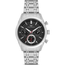 Ferro Gümüş Çelik Kordon Erkek Kol Saati FM40152A-A2 Tüm Fonksiyonlar Aktif 3 Atm Su Geçirmez