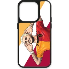 iPhone 15 Pro Uyumlu Galatasaray Mauro Icardi Gol Sevinci Cam Lisanslı Telefon Kılıfı
