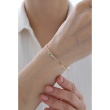 Yavuz Kuyumculuk 14 Ayar Altın Zümrüt Modern Kelepçe