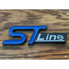 Midkan St Line Mavi Arma Metal Görünümlü Oto Bagaj Kapı Çamurluk 3D Emblem 3m Bantlı Spor Arma Evrensel