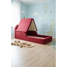 MiniWood Montessori Katlanır Çocuk Yatak Oyun Alanlı Karyola Sünger Yer Yatağı Bebek Beşik