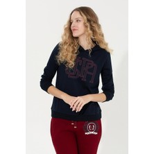 U.S. Polo Assn. Kadın Lacivert Kapüşonlu Sweatshirt