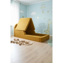 MiniWood Montessori Katlanır Çocuk Yatak Oyun Alanlı Karyola Sünger Yer Yatağı Bebek Beşik