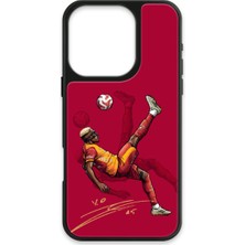 iPhone 16 Pro Uyumlu Galatasaray Osimhen Röveşata Imzalı Cam Lisanslı Telefon Kılıfı