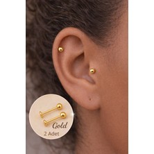 Sacce Scarves & Accessories 316L Cerrahi Çelik Top Piercing – Kulak, Tragus, Helix, Dudak, Burun & Dil Uyumlu (2 Adet)