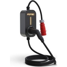 Fotec Visio Go-E 22KW 5m Kablolu Rfıd'li Taşınabilir Elektrikli Araç Şarj Istasyonu - Monofaze Dönüştürücü Adaptörlü, Type 2, Trifaze, Yerli Üretim Hızlı Şarj Cihazı