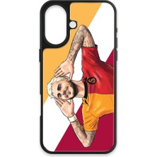 iPhone 16 Uyumlu Galatasaray Mauro Icardi Gol Sevinci Cam Lisanslı Telefon Kılıfı