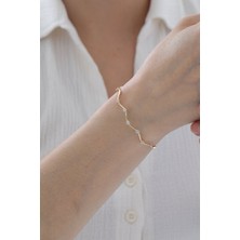 Yavuz Kuyumculuk 14 Ayar Altın Taşlı Zikzak Kelepçe