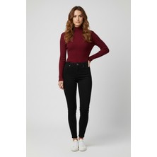 Libas Verda Kadın Bordo Boğazlı Triko Kazak