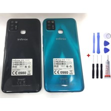 Yedcom Infinix Smart 5 Mavi Arka Cam Kapak Pil Kapağı Tamir Set Beraber