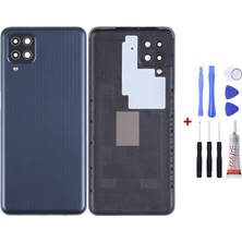 Yedcom Samsung M12 Siyah Uyumlu Arka Cam Kapak Pil Kapağı Tamir Set Beraber