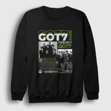 Presmono Unisex Siyah Forever Pop Got7 Sweatshirt