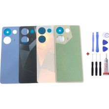 Yedcom Tecno Camon 20 Beyaz Arka Cam Kapak Pil Kapağı Tamir Set Beraber