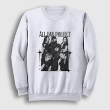 Presmono Unisex Beyaz Band K-Pop Allday Project Sweatshirt
