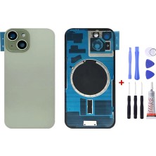 Yedcom Iphone 15 Yeşil Uyumlu Full Nfc ve Demirli Uyumlu Arka Cam Kapak Pil Kapağı Tamir Set Beraber