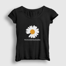 Presmono Kadın Siyah Daisy Peaceminusone G-Dragon T-Shirt