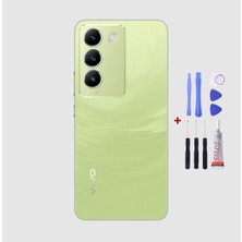 Yedcom Vivo V30 Lite Yeşil Arka Cam Kapak Pil Kapağı Tamir Set Beraber
