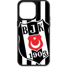 iPhone 15 Pro Max Uyumlu Beşiktaş Büyük Arma Cam Lisanslı Telefon Kılıfı