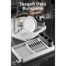 Nandy Home 2'li Set Pratik Tezgah Üstü Bulaşıklık - Dayanıklı Plastik Tabaklık