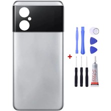 Yedcom Xiaomi Redmi Note 11R Silver Arka Cam Kapak Pil Kapağı Tamir Set Beraber