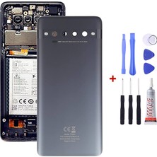 Yedcom Tcl 10 Plus Gri Arka Cam Kapak Pil Kapağı Tamir Set Beraber