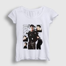 Presmono Kadın Beyaz Kai Kim Jong In Exo T-Shirt