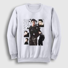 Presmono Unisex Beyaz Kai Kim Jong In Exo Sweatshirt
