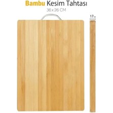 Shoplet Buğz Metal Saplı Bambu Kesim Panosu
