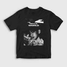 Presmono Unisex Çocuk Siyah Hello World Byun Baekhyun Baek Hyun T-Shirt