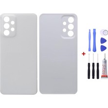 Yedcom Samsung A23 Beyaz Uyumlu Arka Cam Kapak Pil Kapağı Tamir Set Beraber