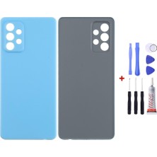 Yedcom Samsung A72 Mavi Uyumlu Arka Cam Kapak Pil Kapağı Tamir Set Beraber