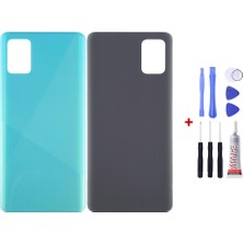 Yedcom Samsung A51 Mavi Uyumlu Arka Cam Kapak Pil Kapağı Tamir Set Beraber
