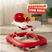 3 Kademeli Kontrollü Itme Kollu Bebek Yürüteç | Oyuncaklı, Güvenli ve Ergonomik